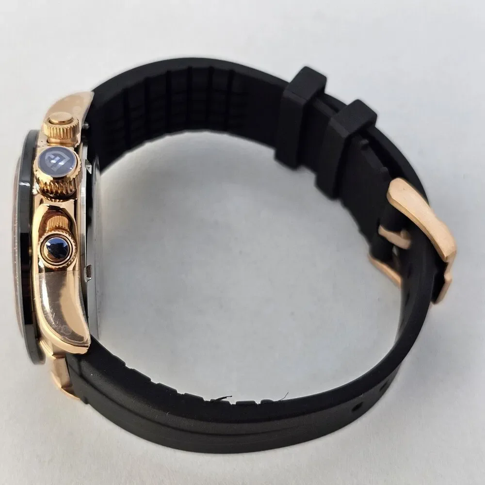 Pagani Design‎ Watch Men's 40MM Gold Dial Black Plastic Red Orange Canvas Bands - Picture 12 of 16